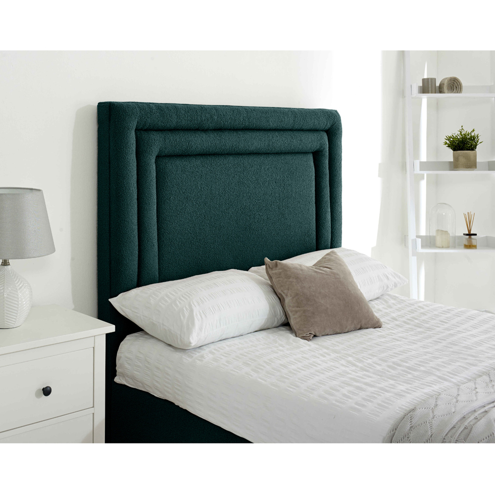 Eleganza Santiago Super King Size Green Arlington Fabric Bed Frame with Boxed Headboard Image 2