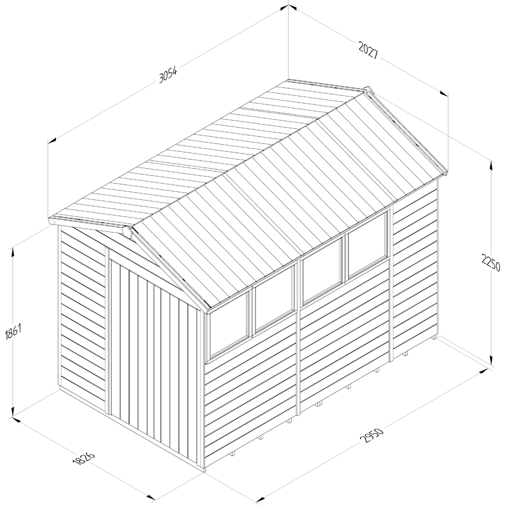 Forest Garden Timberdale 6 x 10ft Single Opening Apex Shed Image 9