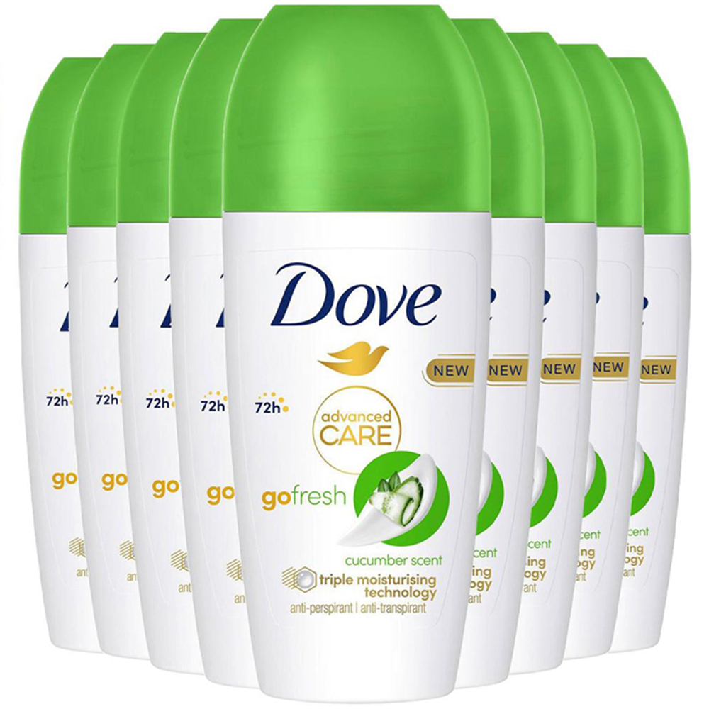 Dove Go Fresh Cucumber Women Anti-Perspirant Roll on Deo 50ml 9 Pack Image 1