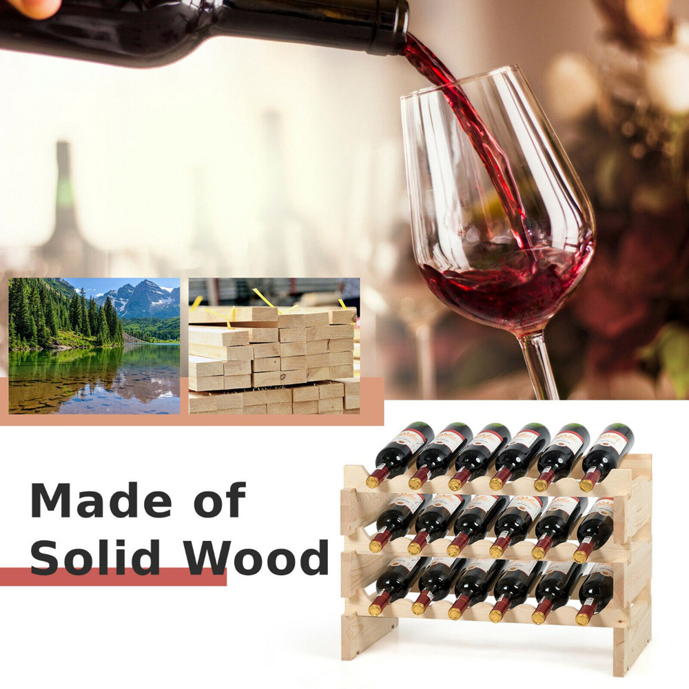 Costway 6 Shelf 36 Bottle Stackable Wine Rack Image 7