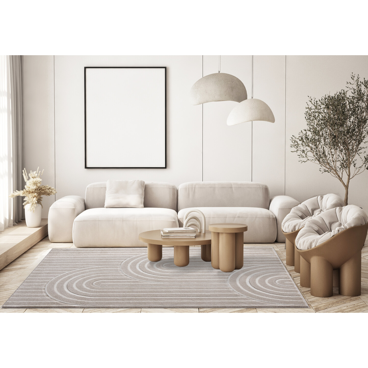 Beige Arch Rug - Beige / 140cm Image 2