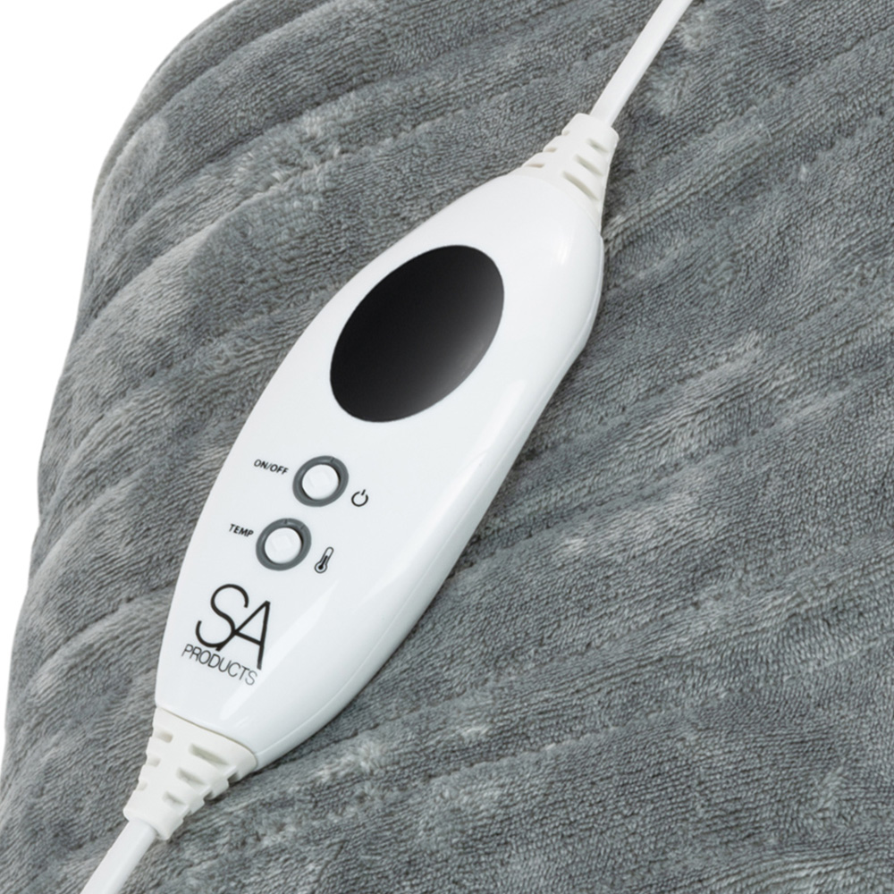 Single Grey Heated Throw Blanket with 9 Heat Settings Wilko