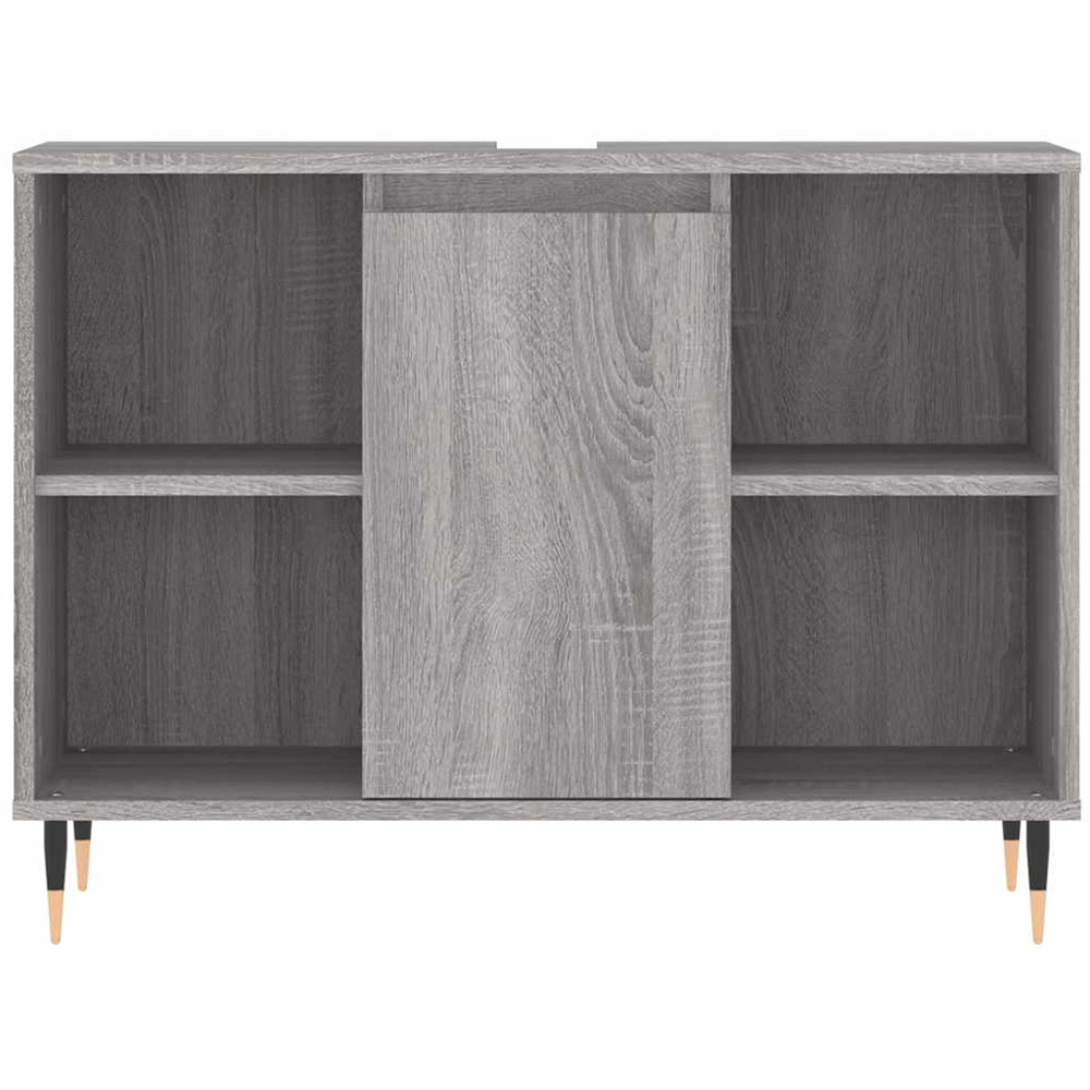 vidaXL Single Door 4 Shelf Grey Bathroom Cabinet Image 6