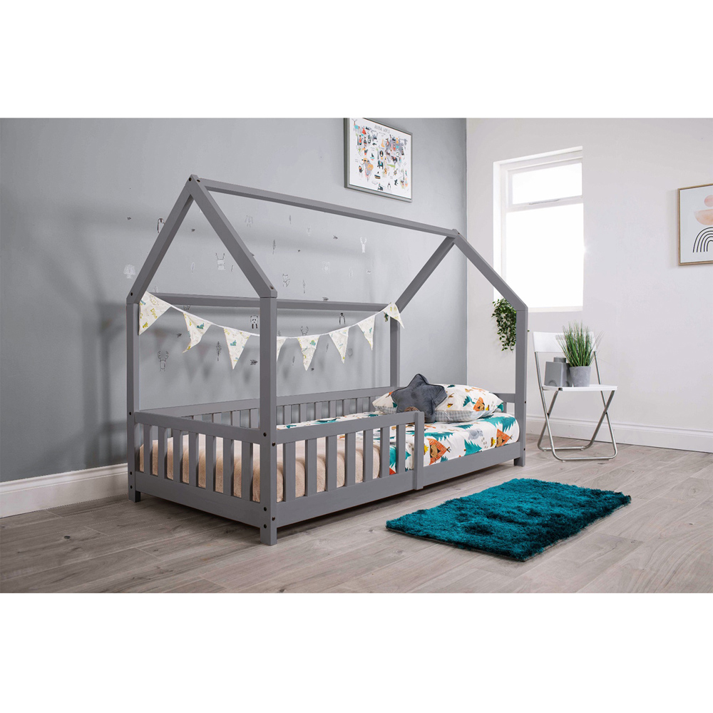 Flair Explorer Single Grey Playhouse Bed Frame with Rails Image 6
