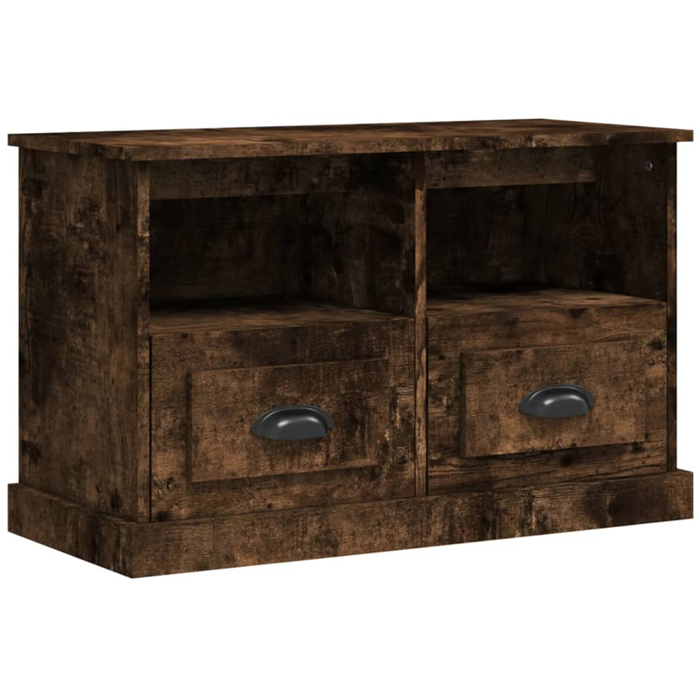 vidaXL 2 Drawer 2 Shelf Smoked Oak TV Cabinet Image 2