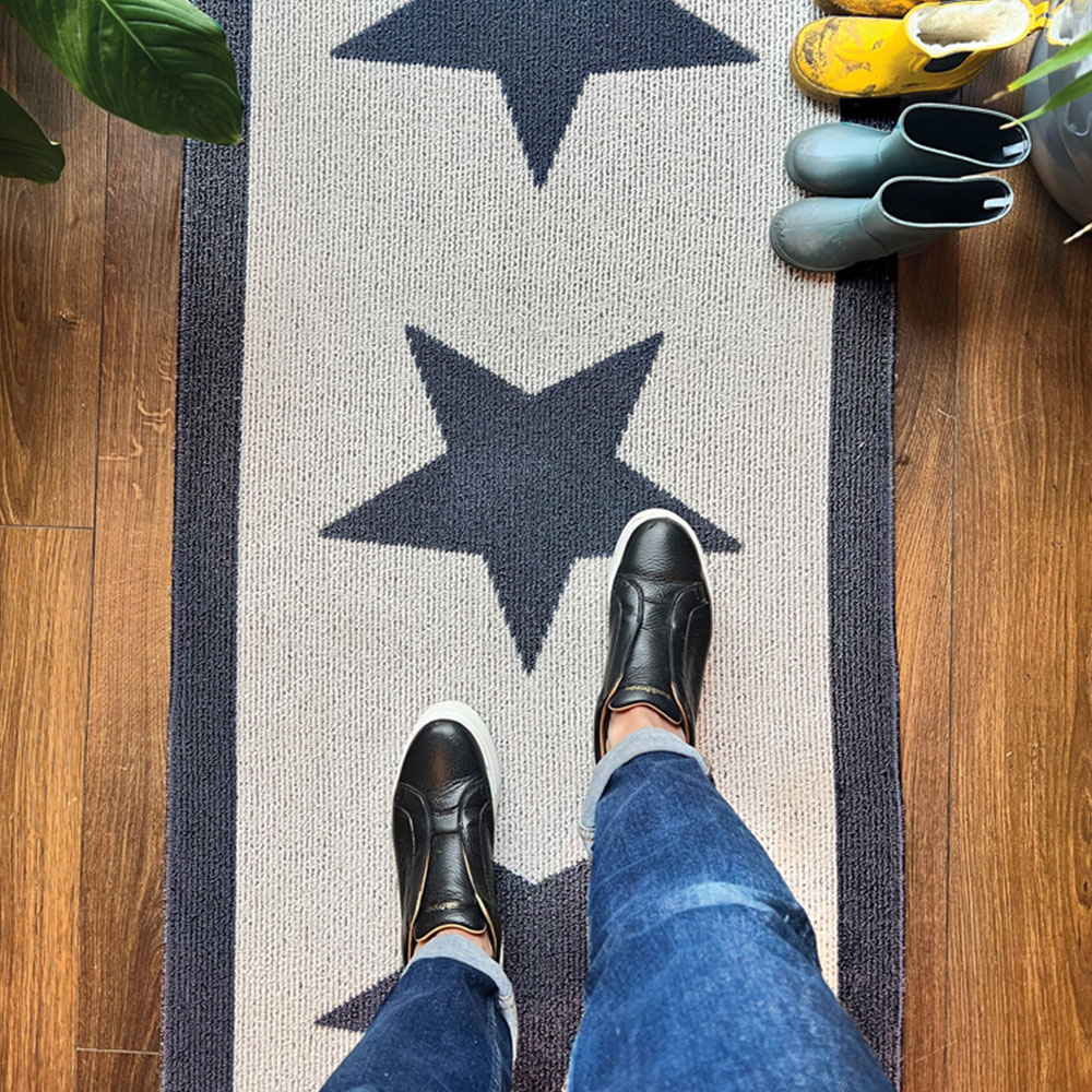 My Mat Charcoal Star Stain Resistant Runner 67 x 200cm Image 2