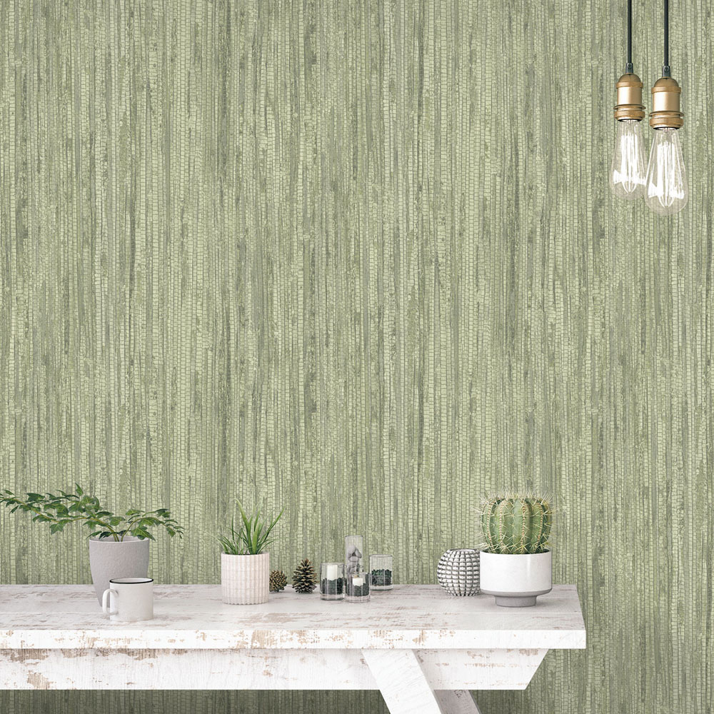Galerie Organic Textures Grass Cloth Green Wallpaper Image 2