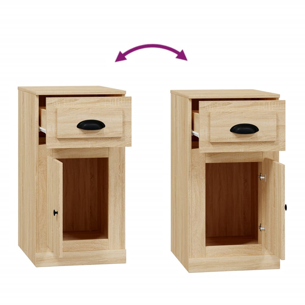 vidaXL Single Door Single Drawer Sonoma Oak Side Cabinet Image 7
