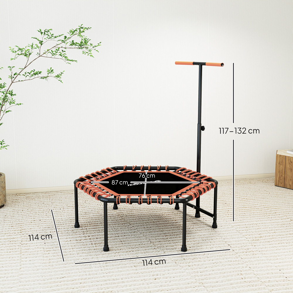 SPORTNOW 3.7ft Orange Trampoline with Adjustable Handle and LED Lights Image 9