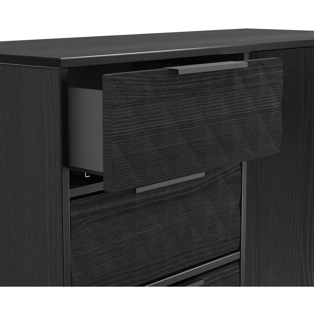 Crowndale Harlequin 4 Drawer Black Ash Vanity Dressing Table Ready Assembled Image 6