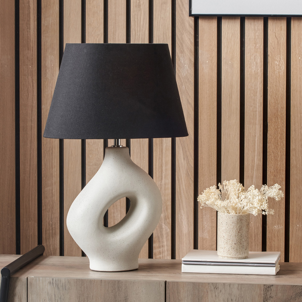 Pacific Lifestyle Ulla Monochrome Organic Ceramic Table Lamp Image 2