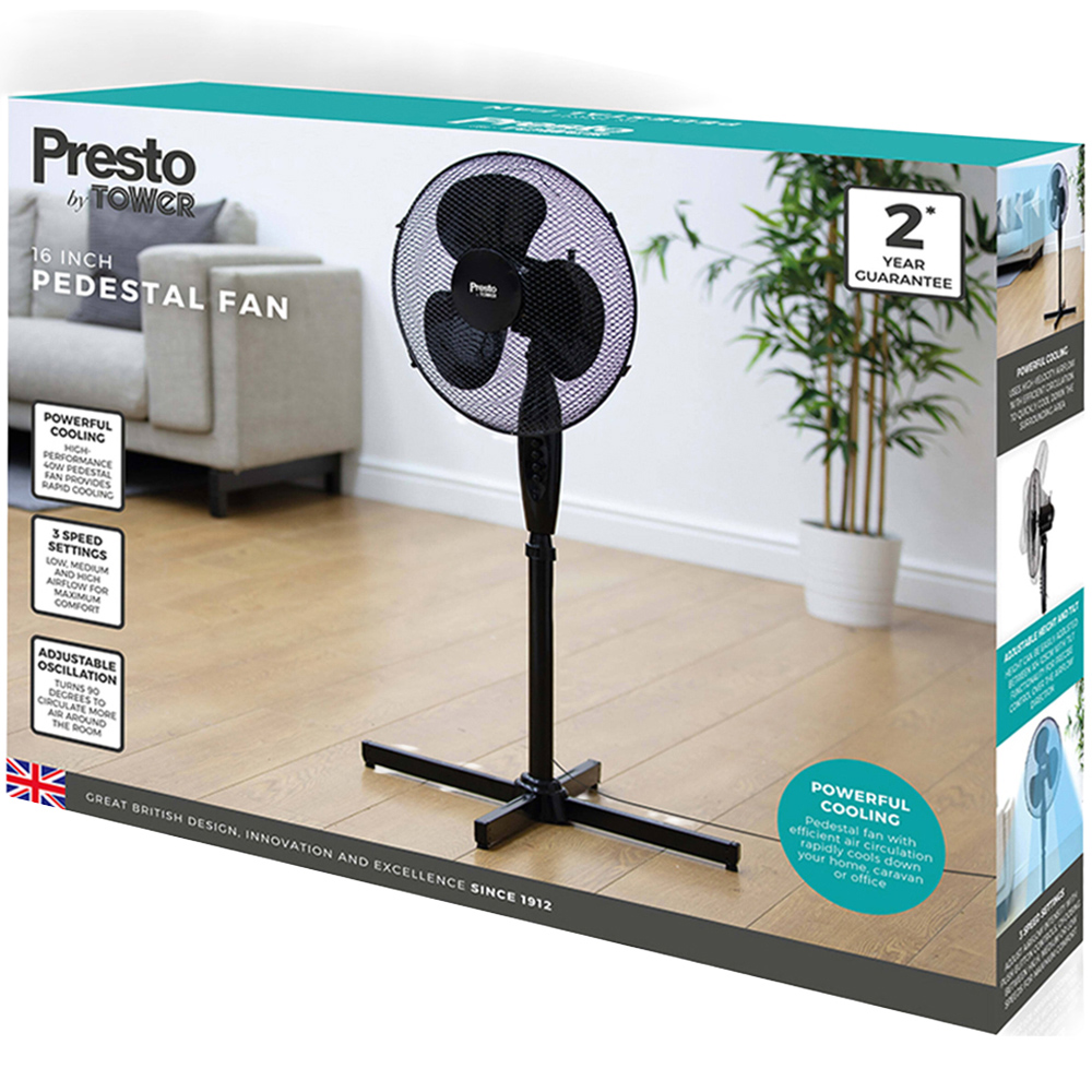 Tower Presto Black Pedestal Fan 16 inch Image 2