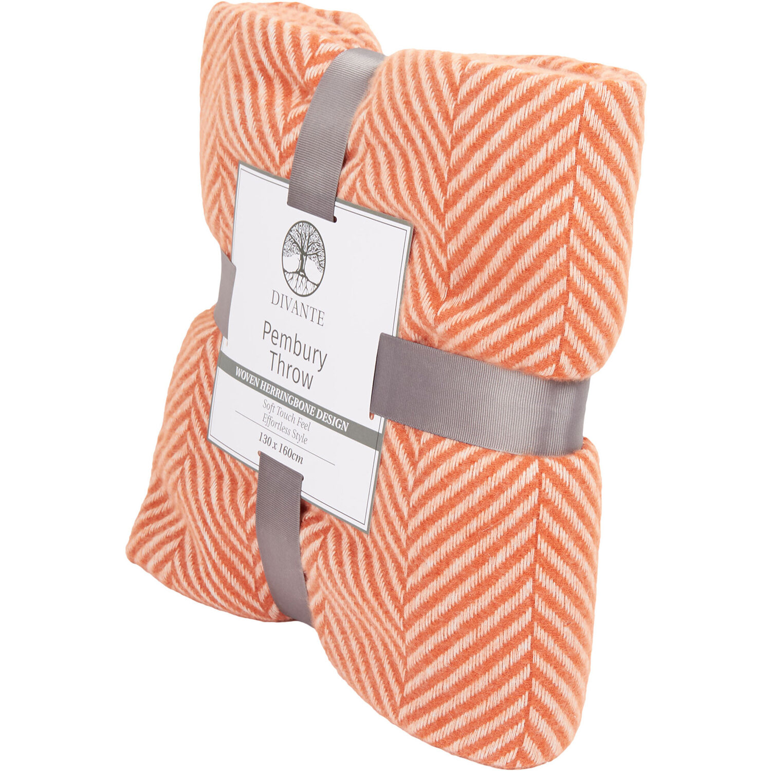 Divante Pembury Herringbone Throw - Rust Image 4