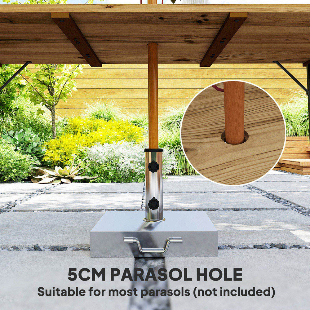 Outsunny 6 Seater Wooden Garden Dining Table with Parasol Hole Image 6