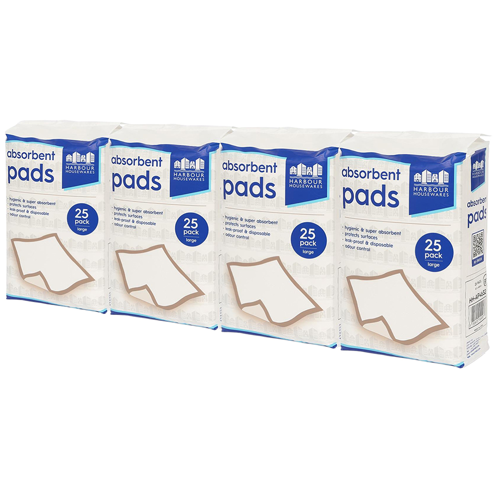 Harbour Housewares Disposable Incontinence Bed Pad 60 x 60cm 100 Pack Image 1