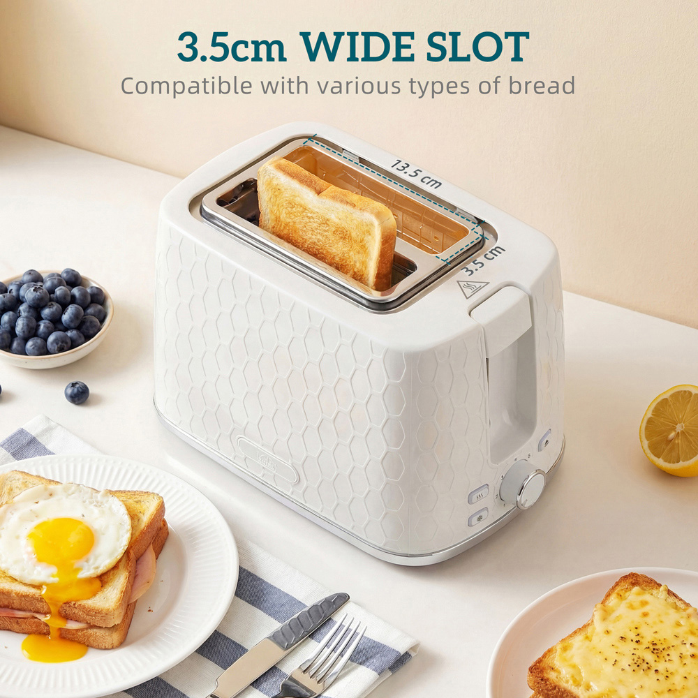 HOMCOM Cream 1.7L Fast Boil Kettle and 2 Slice Toaster Set Image 8