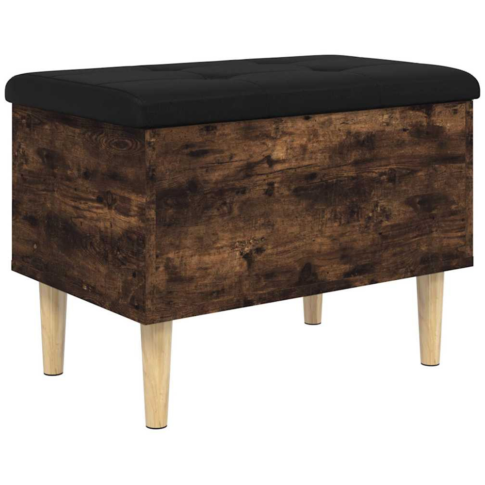 vidaXL Smoked Oak Lift-Up Seat Storage Bench Image 2