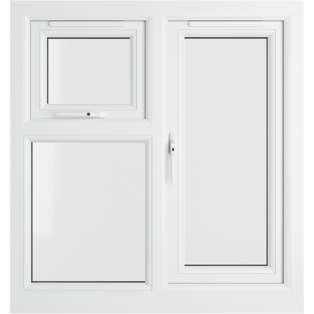 Crystal Black and White LH Side Hung and Top Opener Clear Double Glazed Window 905 x 965mm Image 3