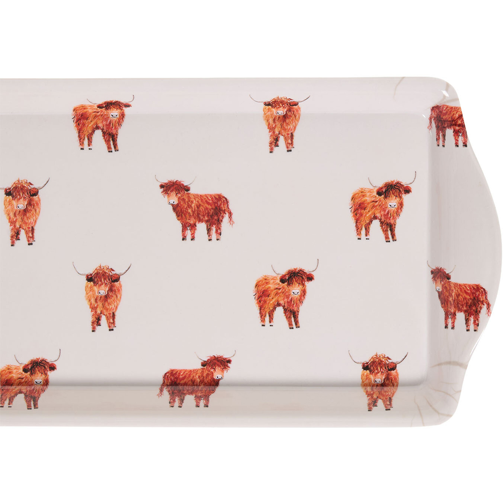Highland Cow Small Sandwich Tray White Image 4