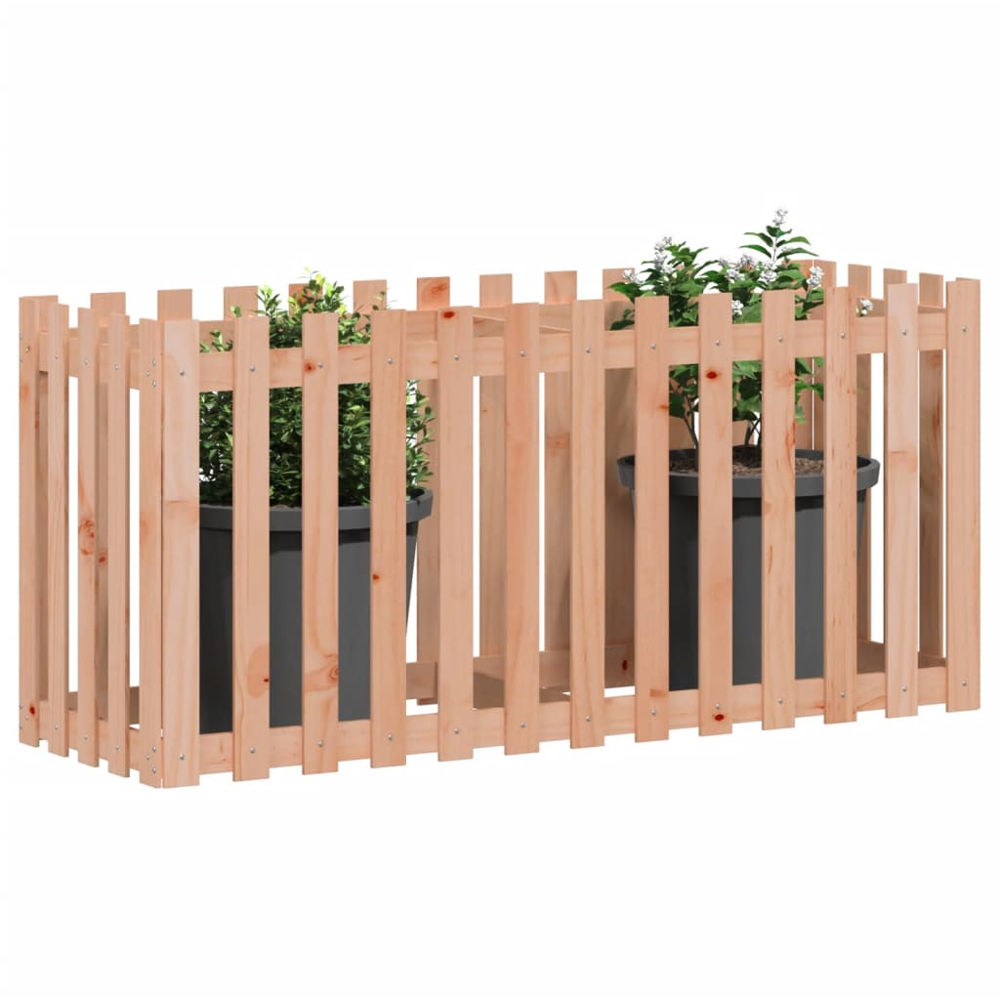 vidaXL Natural Douglas Wood Fence Design Raised Garden Bed 70 x 50 x 150cm Image 2