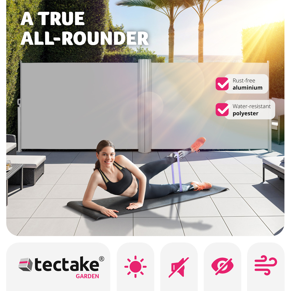 tectake Grey Double Sided Retractable Side Awning 1.8 x 6m Image 8
