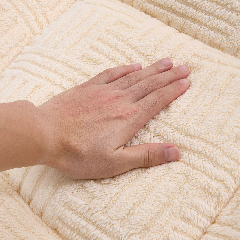Living and Home King Size Light Beige Quilted Mattress Topper Image 6