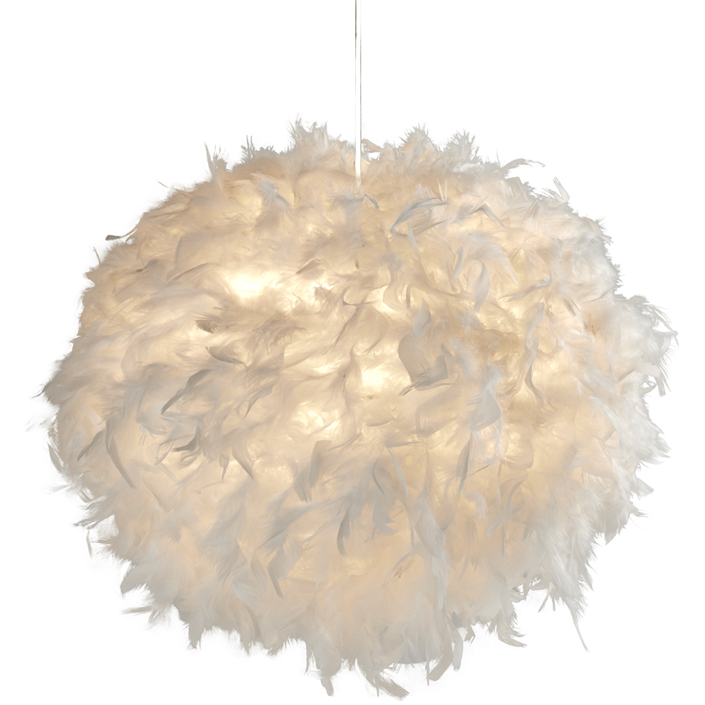 Lighting Collection White Feather Shade Image 3