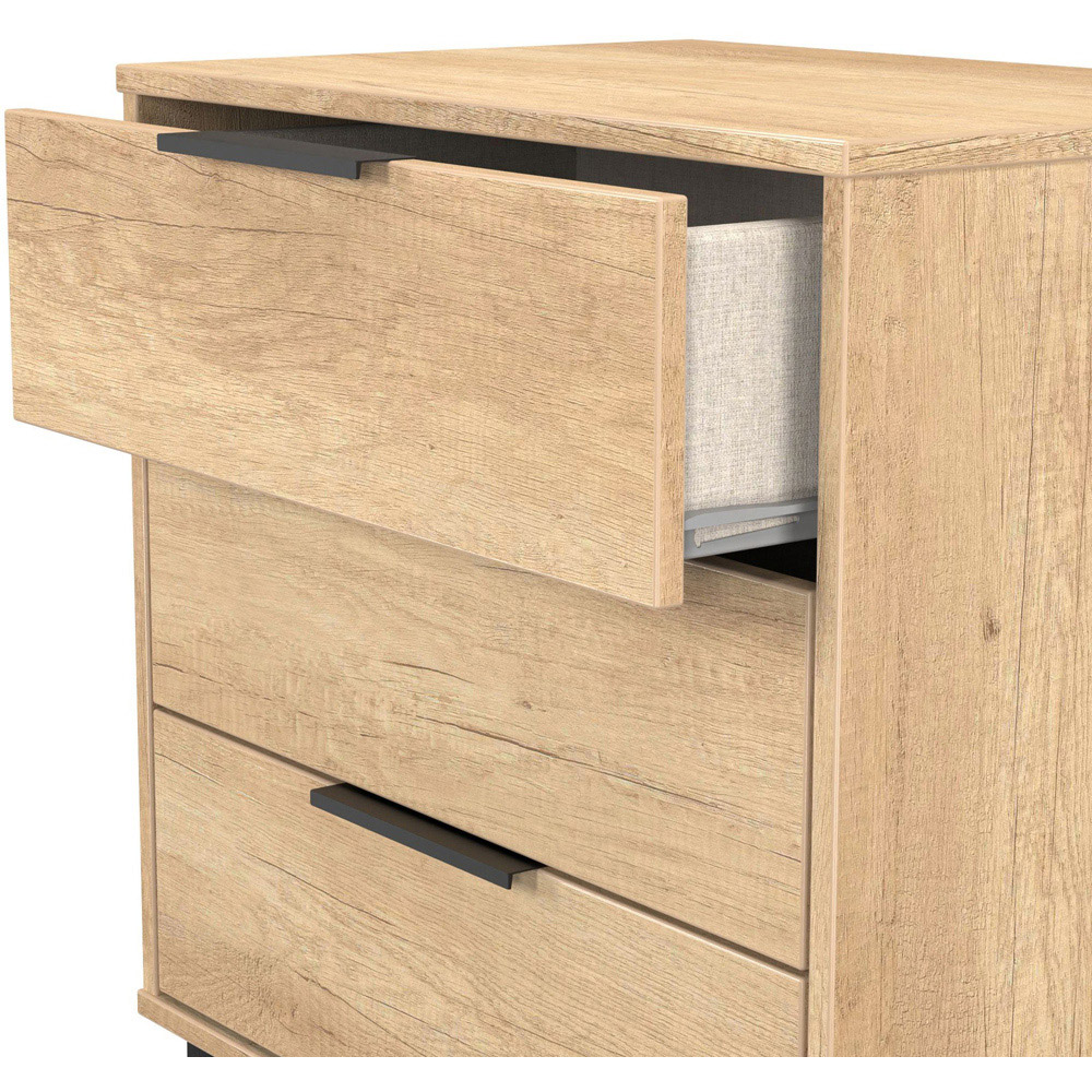 Crowndale Hong Kong 3 Drawer Nebraska Oak Midi Chest of Drawers Ready Assembled Image 6