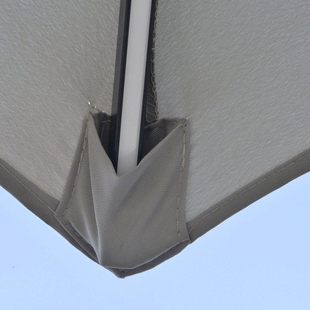 Outsunny Light Grey LED Crank Banana Cantilever Parasol 3m Image 3