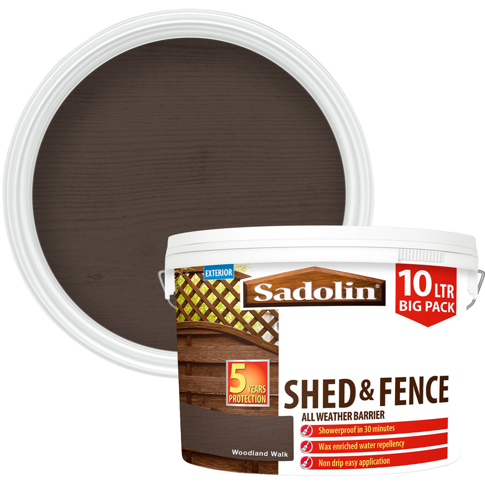 Sadolin Shed and Fence Protection Woodstain - Woodland Walk / 10l Image 1