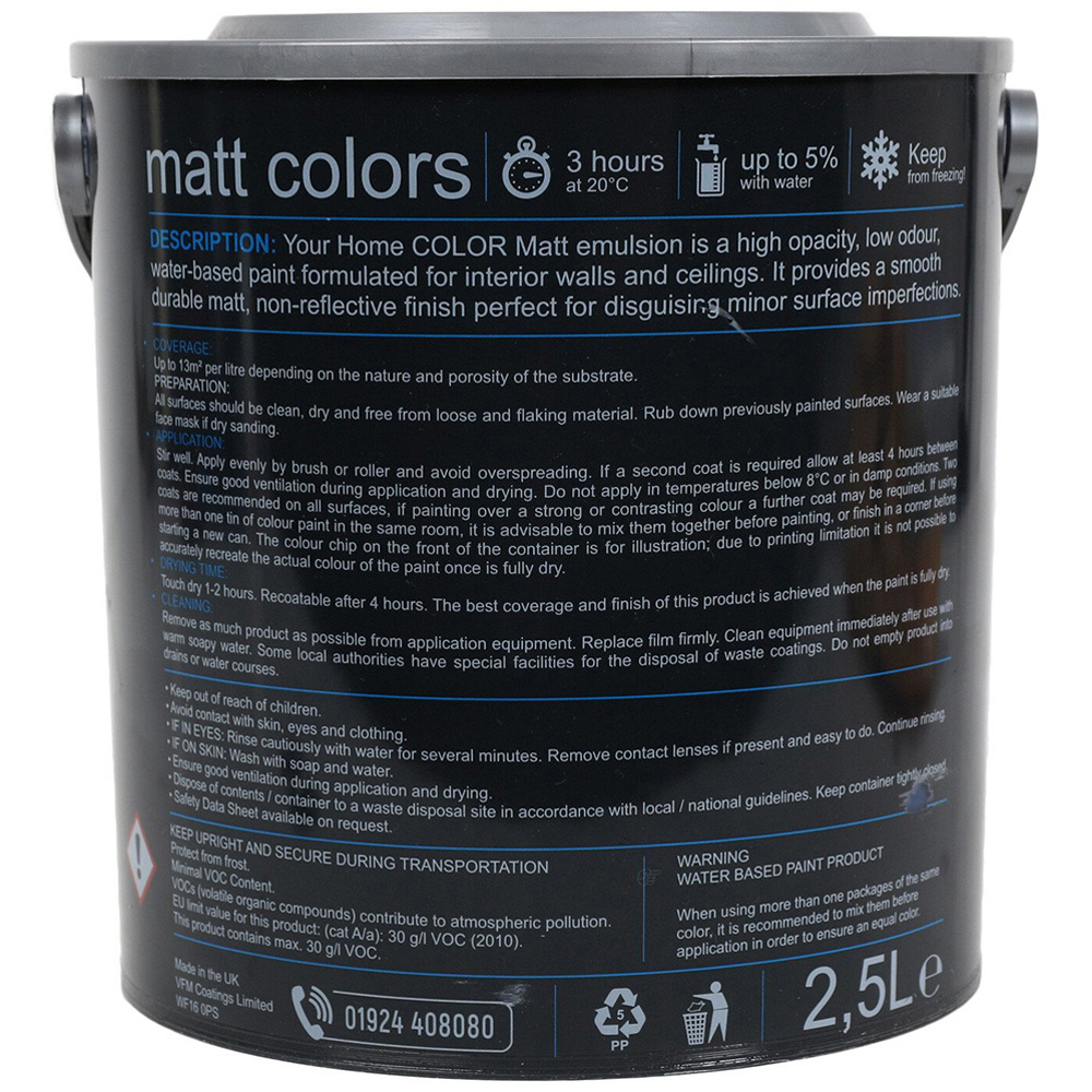 Your Home Walls & Ceilings Sapphire Shadow Matt Emulsion Paint 2.5L Image 4