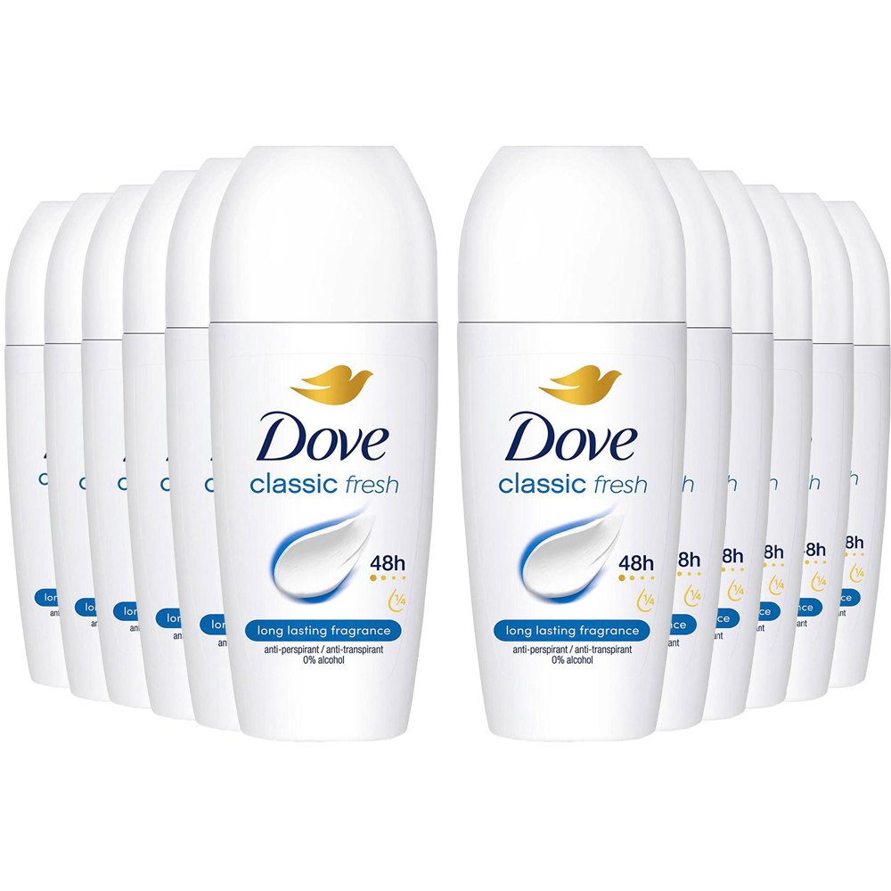 Dove Classic Fresh Anti-Perspirant Roll On 50ml 12 Pack Image 1