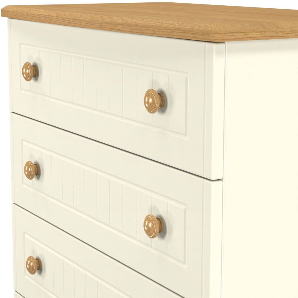 Crowndale Warwick 5 Drawer Cream Ash and Oak Chest of Drawers Image 5