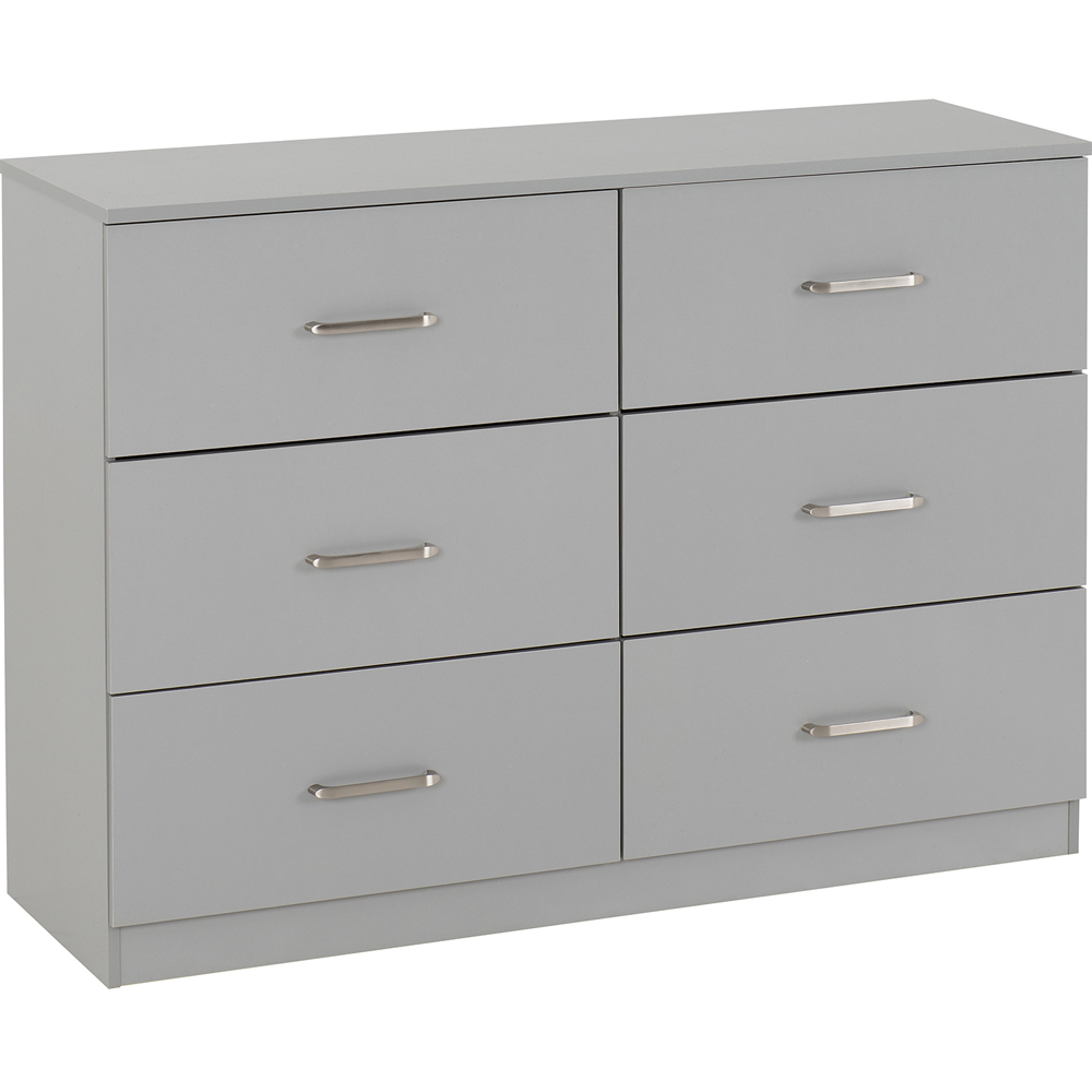 Seconique Dakota 6 Drawer Light Grey Storage Chest Image 2