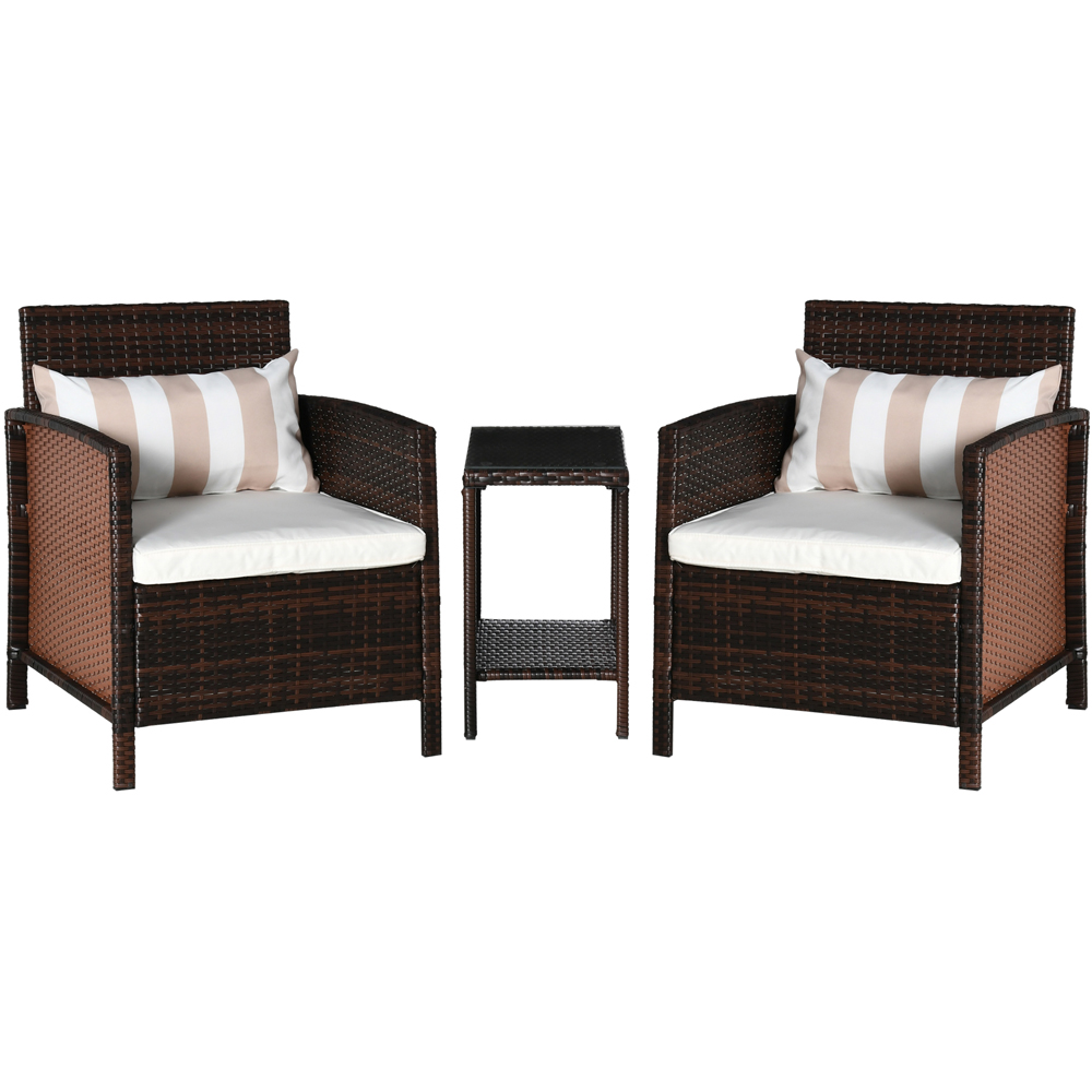 Outsunny 2 Seater Brown Rattan Lounge Set Image 2
