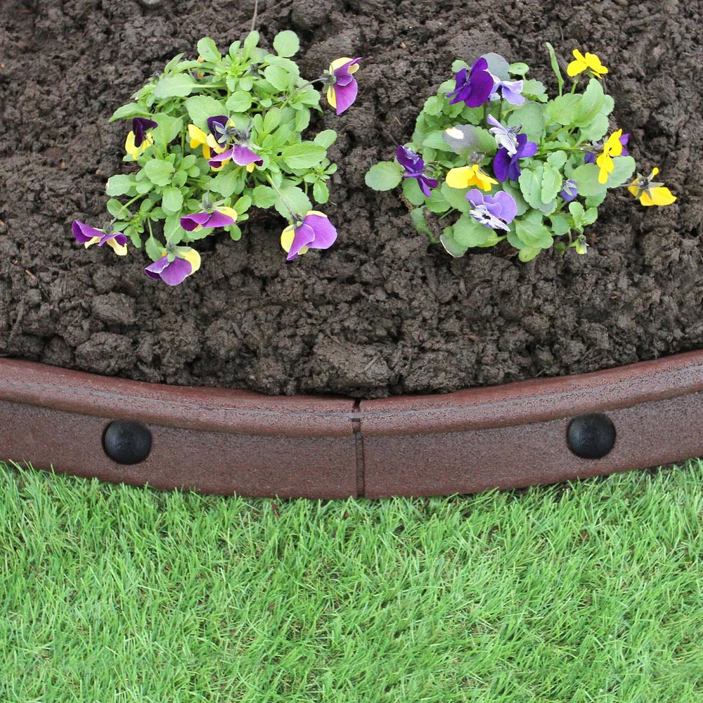 MonsterShop Brown 4ft 20 Pack Flexible Lawn Edging Image 2