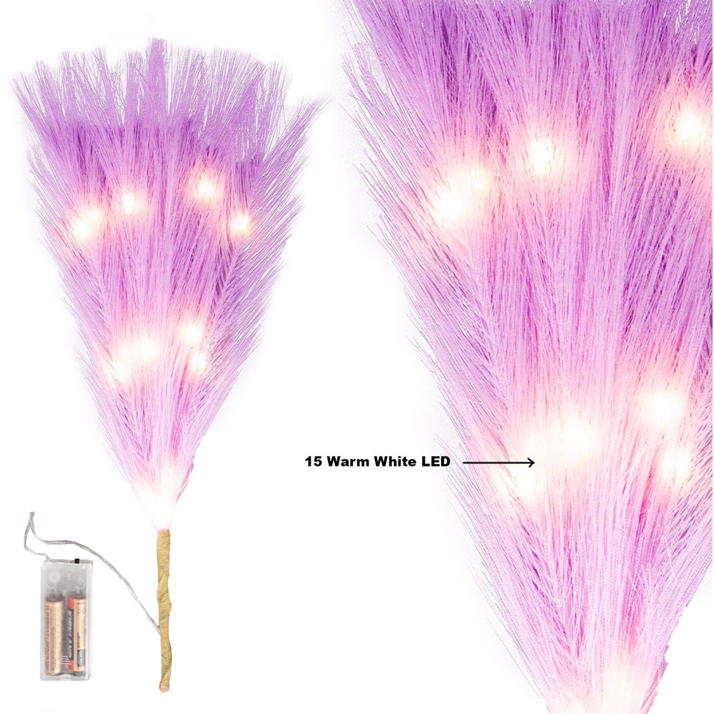 Shatchi Pre Lit Violet Pampas Grass 45cm Image 4