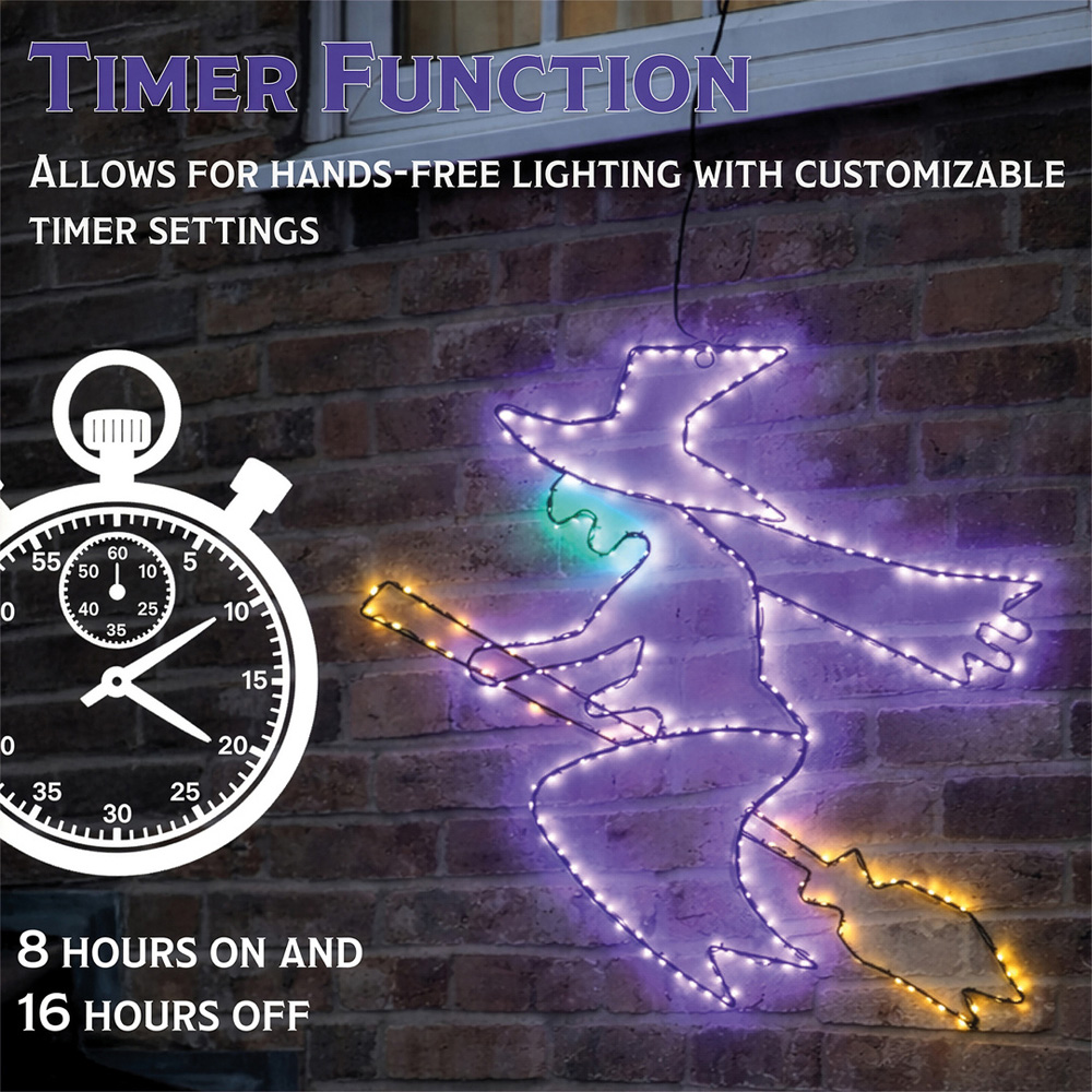 FXLab 322 Multicolour LED Metal Silhouette Witch 88 x 87cm Image 7