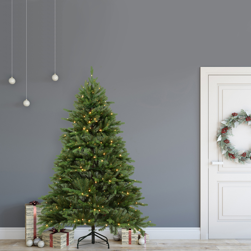 Festive Christmas Fir Pre-Lit Artificial Christmas Tree 6ft Image 2
