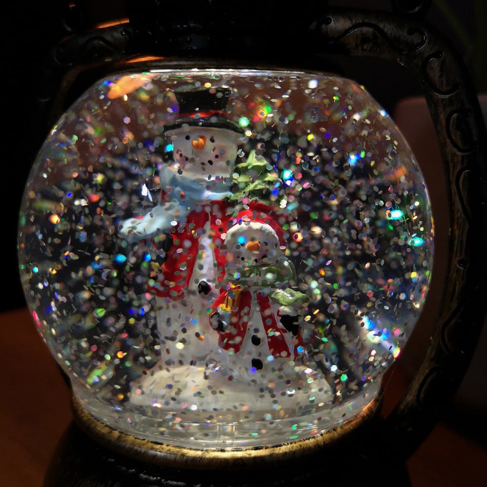 Samuel Alexander Snowy Snowman LED Christmas Water Spinner Antique Lantern 20cm Image 3