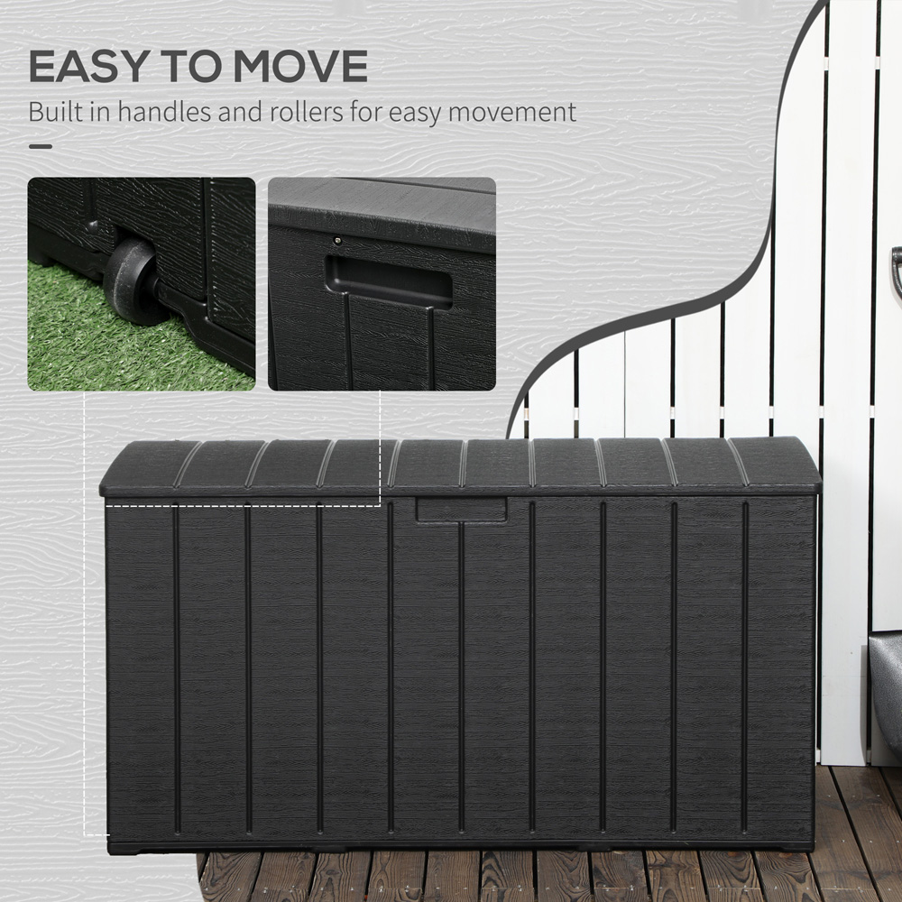 Outsunny 366L Black Extra Large Garden Storage Box Image 6