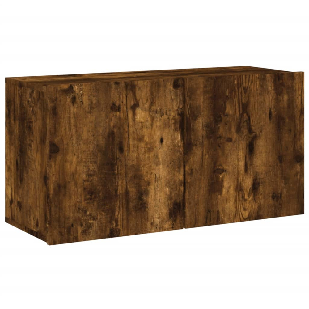 vidaXL 2 Door Smoked Oak Wall Mounted TV Cabinet Image 2