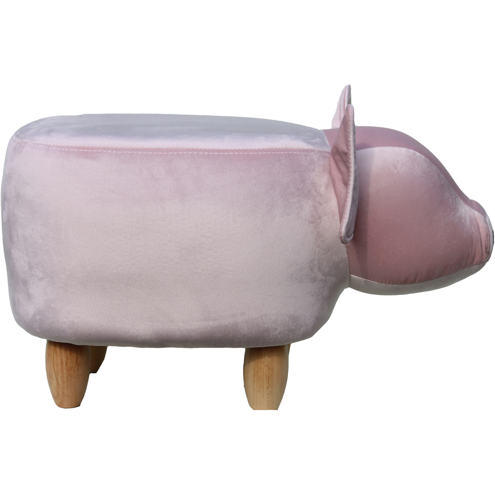 Gardeco Pinky The Pig Pink Velvet Footstool Image 4