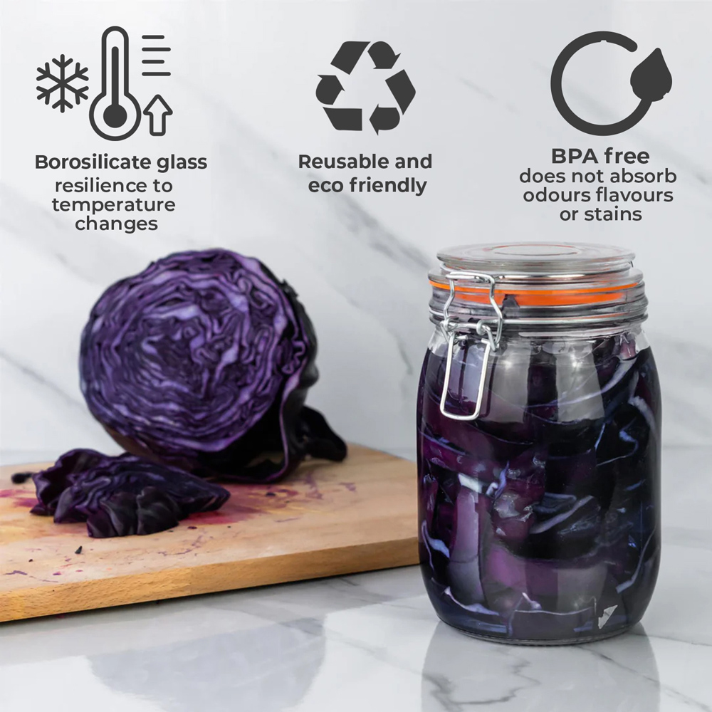 Neo 1000ml Scandi Glass Storage Jar 3 Pack Image 9
