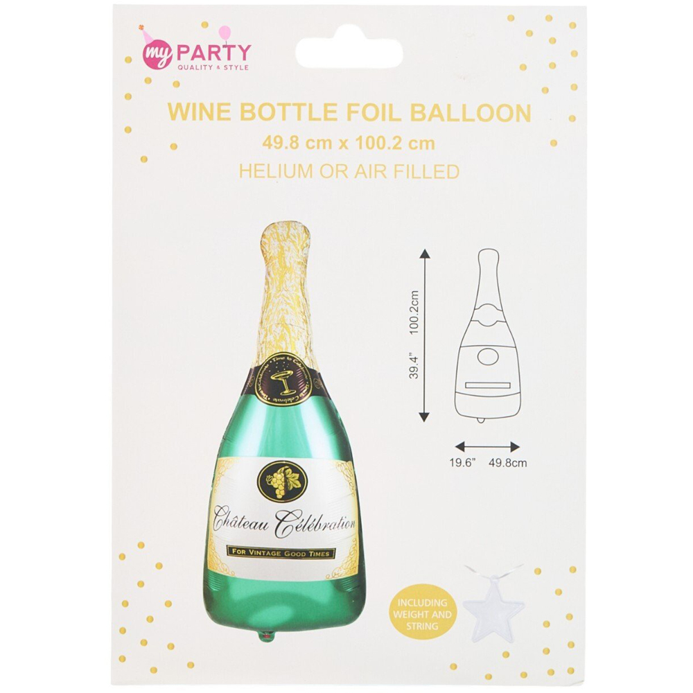 Wine Bottle Foil BalloonGreen Image