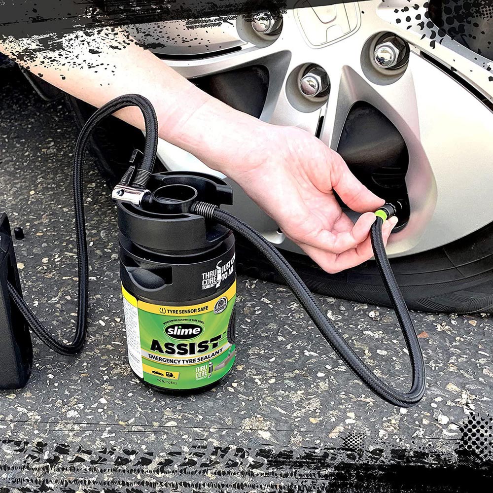 Slime Assist Emergency Puncture Repair Connect to Air Flat Tyre Sealant 450ml Image 2