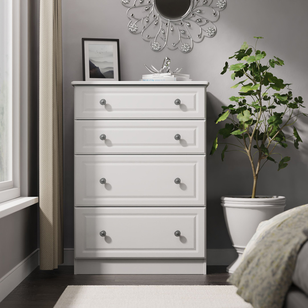 Crowndale Pembroke 4 Drawer Grey Ash Deep Chest of Drawers Ready Assembled Image 7
