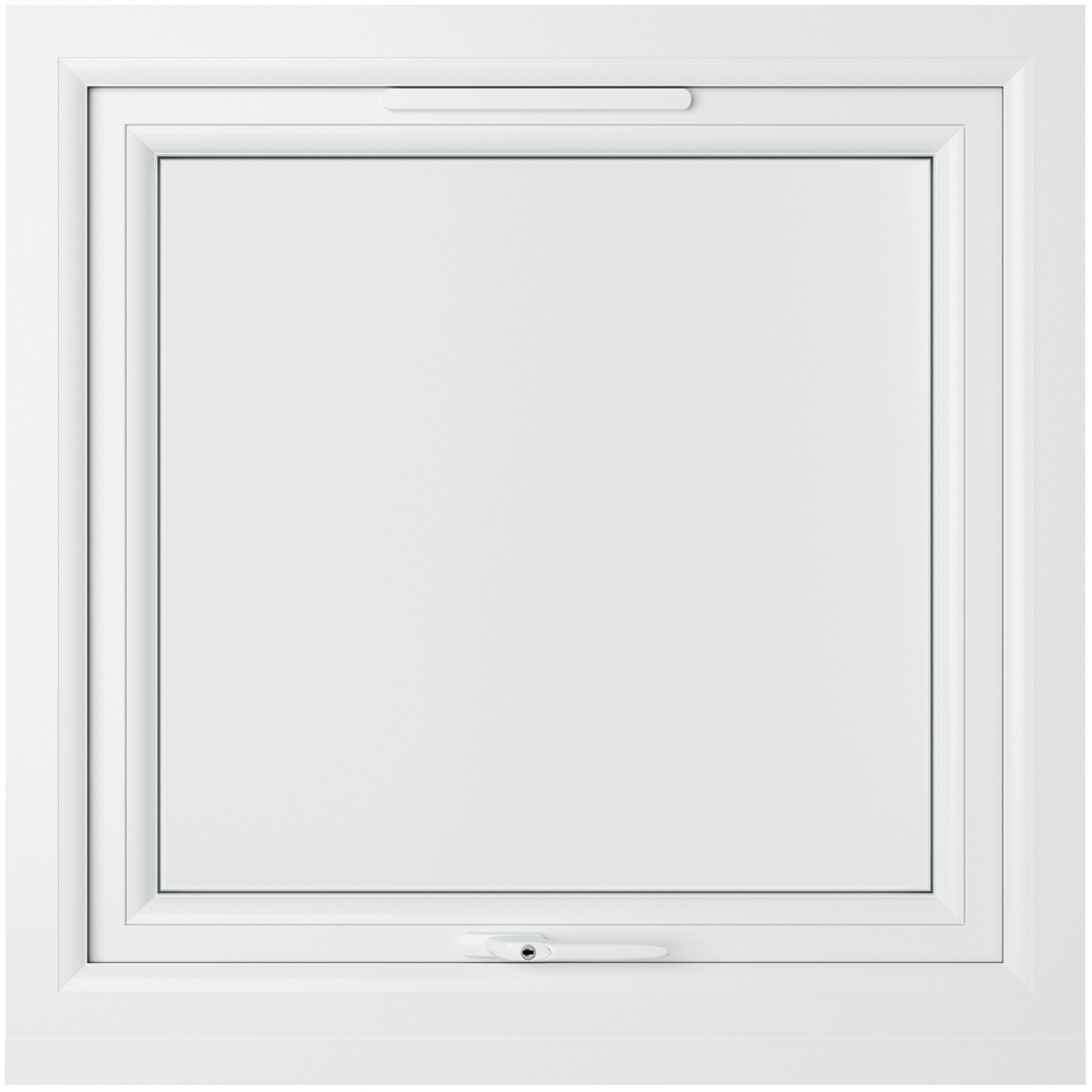 Crystal uPVC Triple Glazed Window Top Hung Opener White Clear Glass 610x610mm Image 2