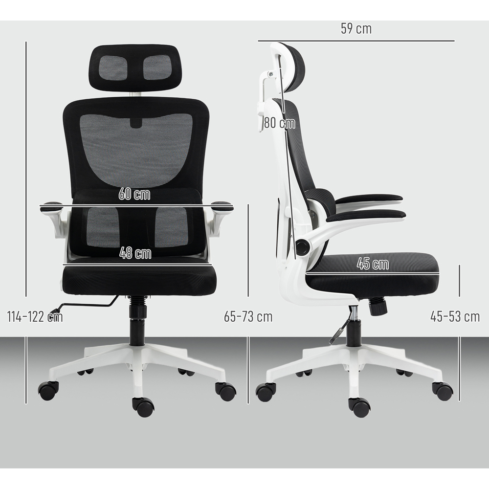 Portland Black Mesh Recliner Office Chair with Adjustable Headrest and Lumbar Support Image 9