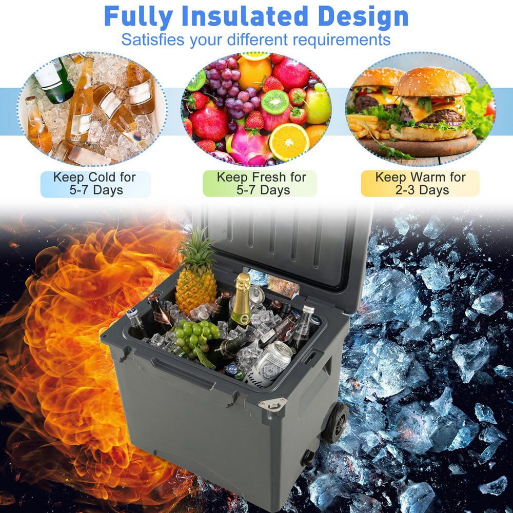 Costway Grey Portable Ice Box Cooler 40L Image 6